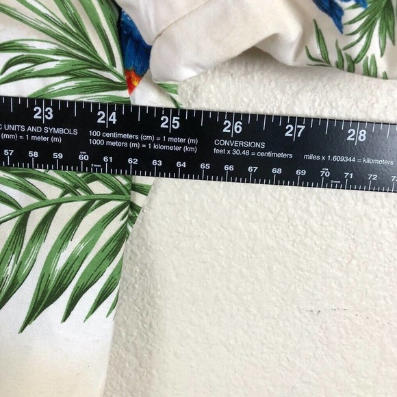 KYs Shirt White Tropical Print Button Up Collared Casual Vacation Mens X Large - Picture 7 of 11